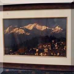 A13. Framed mountain photograph 21”h x 28”w - $60 
